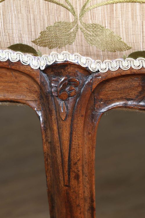 fig 10. French Louis XVI Revival Walnut & Silk Couch (Circa 1880)