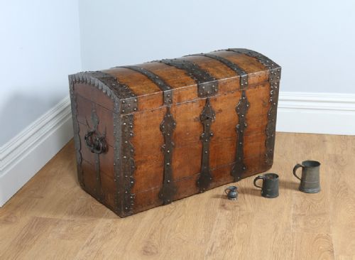 Oak Iron Strap Travelling Trunk from the Low Countries (Circa 1730)