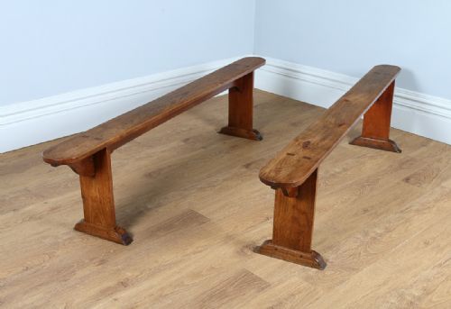 Pair of 6ft 7” French Provincial Cherry Wood Benches (Circa 1840)