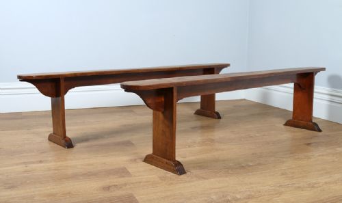 fig 2. Pair of 6ft 7” French Provincial Cherry Wood Benches (Circa 1840)
