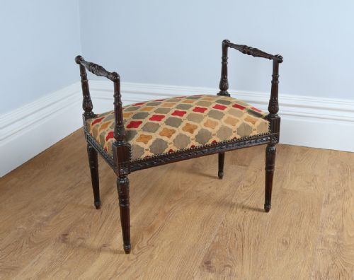fig 1. French Carved Ebonised Beech Stool (Circa 1860)