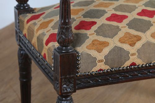 fig 3. French Carved Ebonised Beech Stool (Circa 1860)