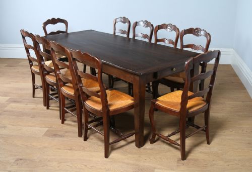 French 7ft 2” Pine Farmhouse Refectory Table (Circa 1850)