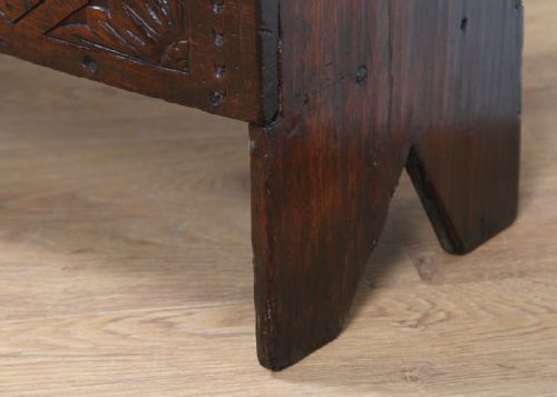 fig 8. English Midlands Oak Six Plank Charles II Coffer (Circa 1670)