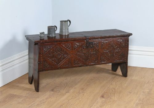English Midlands Oak Six Plank Charles II Coffer (Circa 1670)