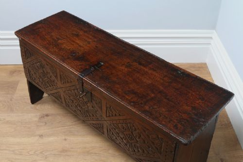 fig 3. English Midlands Oak Six Plank Charles II Coffer (Circa 1670)