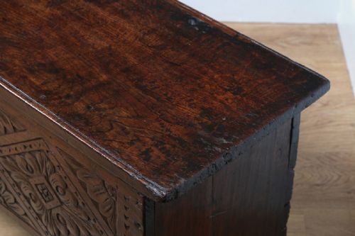 fig 5. English Midlands Oak Six Plank Charles II Coffer (Circa 1670)