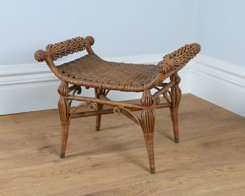 fig 2. English Victorian Wicker Rattan Stool (Circa 1880)