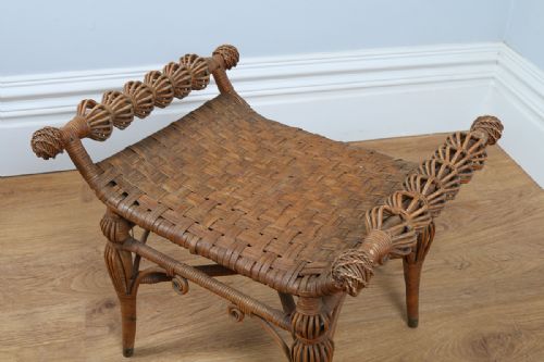 fig 3. English Victorian Wicker Rattan Stool (Circa 1880)