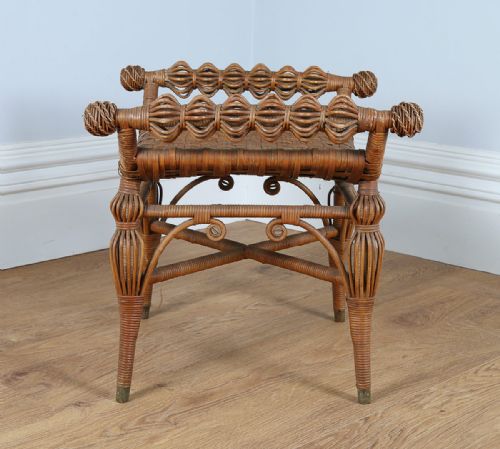 fig 7. English Victorian Wicker Rattan Stool (Circa 1880)