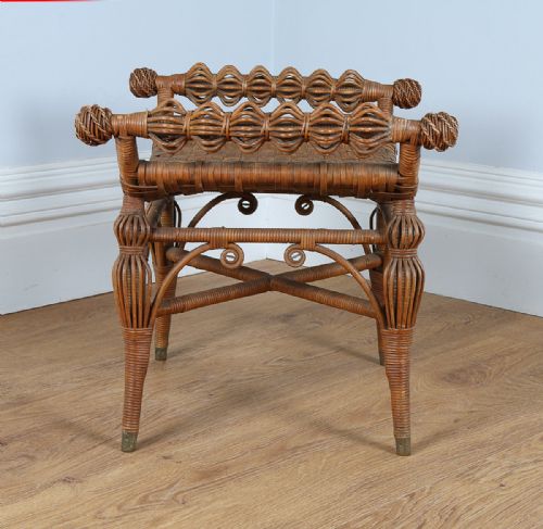 fig 8. English Victorian Wicker Rattan Stool (Circa 1880)