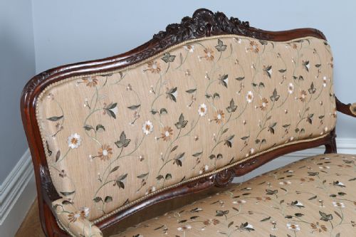 fig 4. French Louis XVI Revival Walnut Three Piece Couch Settee Sofa Armchairs Living Drawing Room Suite (Circa 1850)
