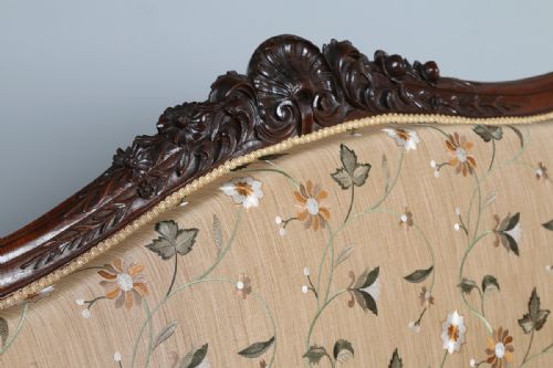 fig 5. French Louis XVI Revival Walnut Three Piece Couch Settee Sofa Armchairs Living Drawing Room Suite (Circa 1850)