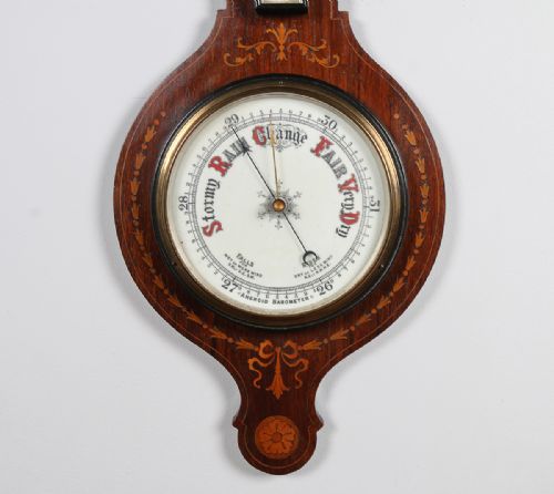 fig 3. Edwardian Inlaid Rosewood Aneroid Barometer (Circa 1900)