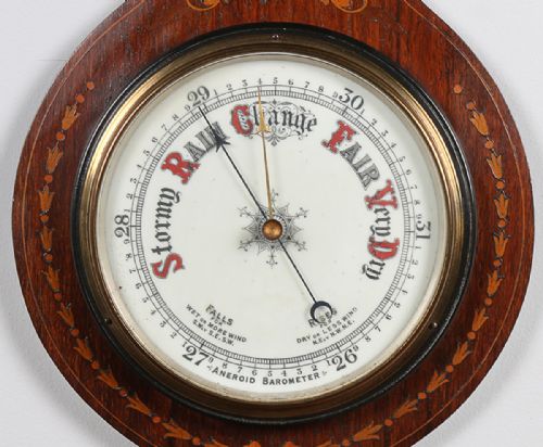 fig 4. Edwardian Inlaid Rosewood Aneroid Barometer (Circa 1900)