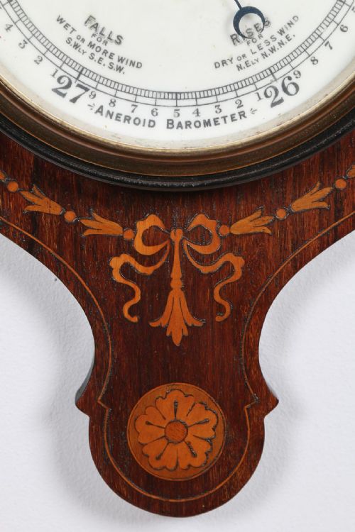 fig 5. Edwardian Inlaid Rosewood Aneroid Barometer (Circa 1900)
