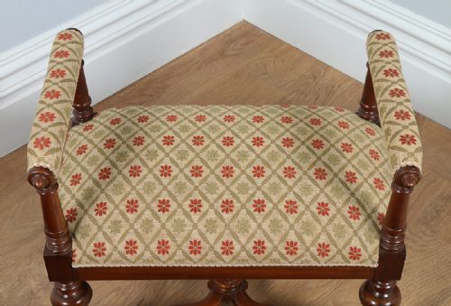 fig 4. French Upholstered Walnut Carolean Revival Stool (c.1880)