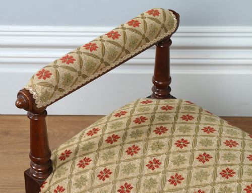 fig 5. French Upholstered Walnut Carolean Revival Stool (c.1880)