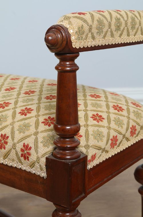 fig 6. French Upholstered Walnut Carolean Revival Stool (c.1880)