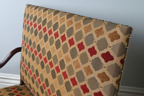 fig 3. French Walnut Carolean Revival Upholstered Settle Couch (Circa 1870)