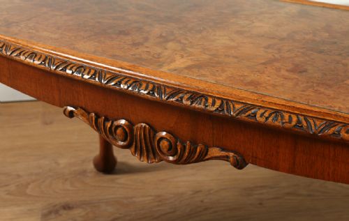 fig 7. Carved Burr Walnut & Glass Rectangular Coffee Table (Circa 1920)
