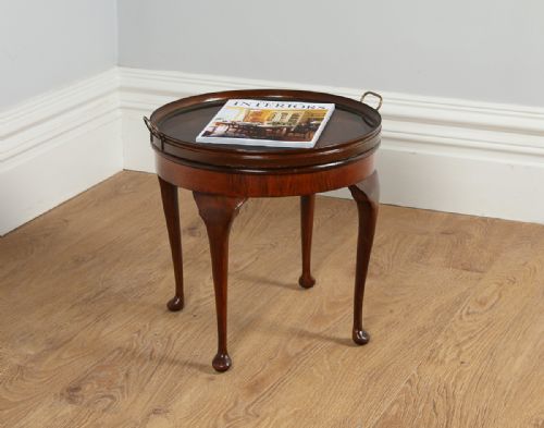 fig 1. Edwardian Burr Walnut Glass Coffee Table & Serving Tray (Circa 1900)