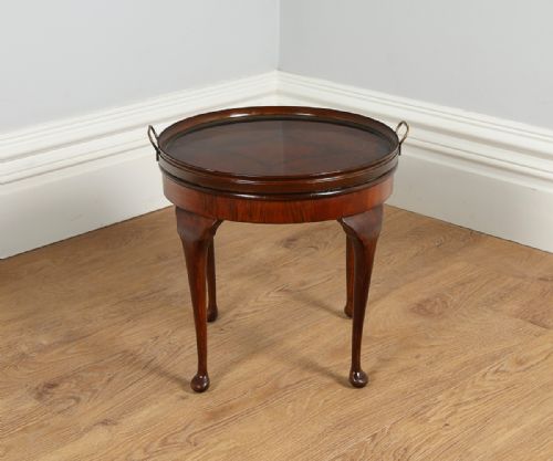 fig 2. Edwardian Burr Walnut Glass Coffee Table & Serving Tray (Circa 1900)