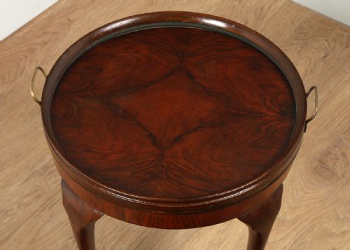 fig 3. Edwardian Burr Walnut Glass Coffee Table & Serving Tray (Circa 1900)