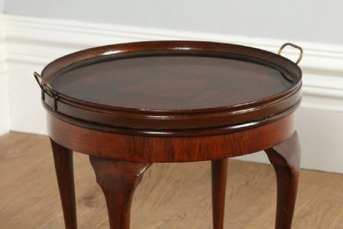 fig 4. Edwardian Burr Walnut Glass Coffee Table & Serving Tray (Circa 1900)