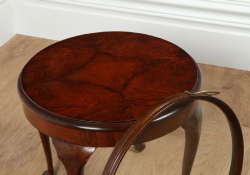 fig 6. Edwardian Burr Walnut Glass Coffee Table & Serving Tray (Circa 1900)