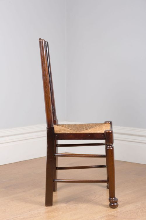 fig 5. Set of 6 Ash & Elm Ladder Back Country Farmhouse Dining Chairs (Circa 1910)
