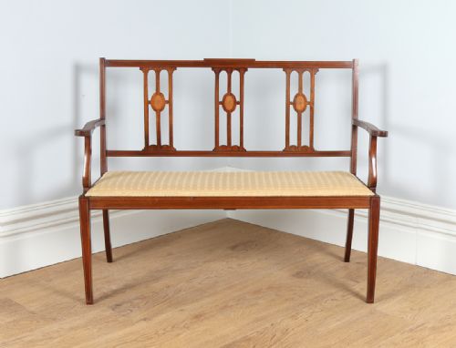 fig 1. Edwardian Inlaid Mahogany Salon Couch (Circa 1900)