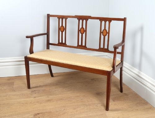 fig 2. Edwardian Inlaid Mahogany Salon Couch (Circa 1900)