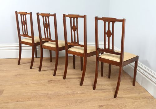 fig 2. Set of 4 Edwardian Inlaid Mahogany Side Chairs (Circa 1900)