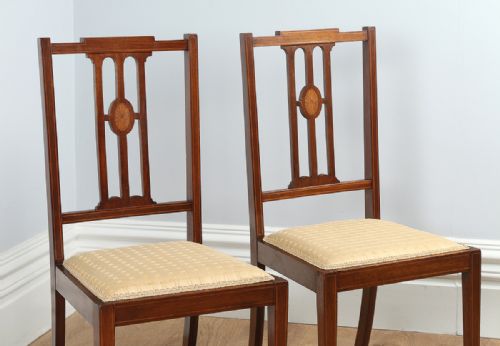 fig 4. Set of 4 Edwardian Inlaid Mahogany Side Chairs (Circa 1900)