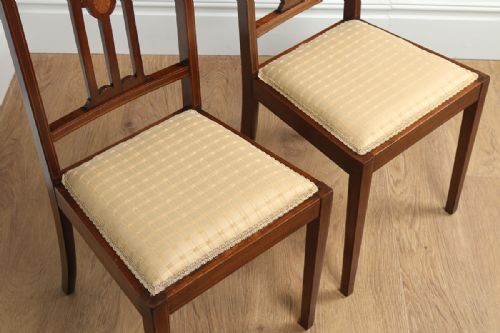 fig 6. Set of 4 Edwardian Inlaid Mahogany Side Chairs (Circa 1900)