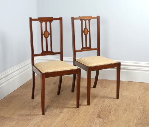 fig 1. Set of 4 Edwardian Inlaid Mahogany Side Chairs (Circa 1900)