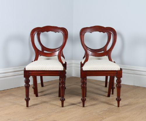 fig 1. Set of 4 Mahogany Crown-Back Dining Chairs (Circa 1870)