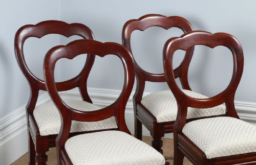 fig 2. Set of 4 Mahogany Crown-Back Dining Chairs (Circa 1870)