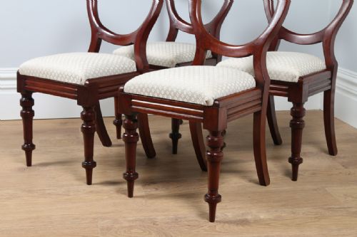fig 3. Set of 4 Mahogany Crown-Back Dining Chairs (Circa 1870)