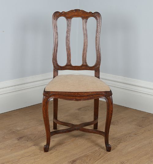 fig 1. Set of 8 French Louis Oak Provincial Dining Chairs (Circa 1890)