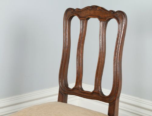 fig 2. Set of 8 French Louis Oak Provincial Dining Chairs (Circa 1890)