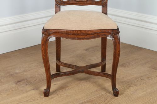 fig 3. Set of 8 French Louis Oak Provincial Dining Chairs (Circa 1890)