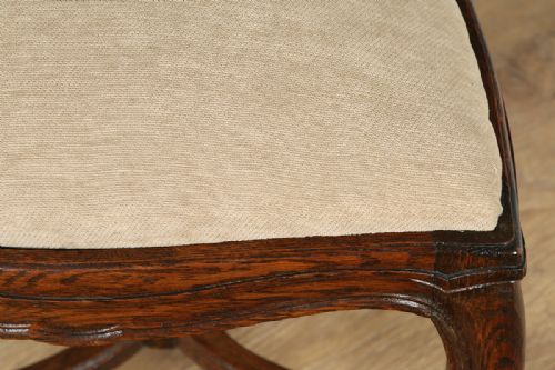 fig 4. Set of 8 French Louis Oak Provincial Dining Chairs (Circa 1890)