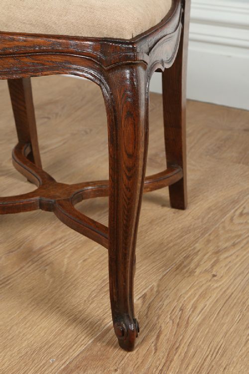 fig 5. Set of 8 French Louis Oak Provincial Dining Chairs (Circa 1890)