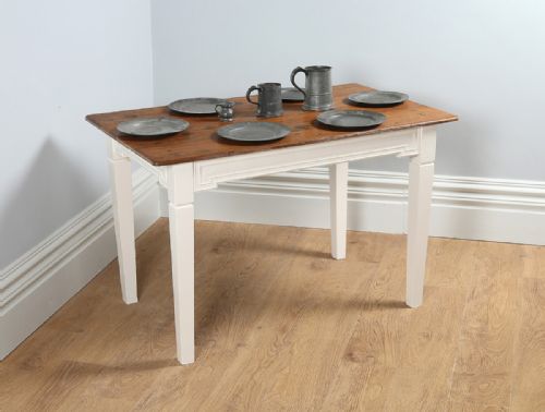 French Chestnut Provincial Side Small Kitchen Refectory Dining Table (Circa 1880)