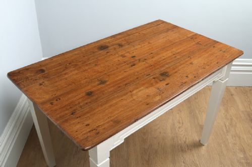 fig 6. French Chestnut Provincial Side Small Kitchen Refectory Dining Table (Circa 1880)