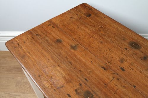 fig 8. French Chestnut Provincial Side Small Kitchen Refectory Dining Table (Circa 1880)