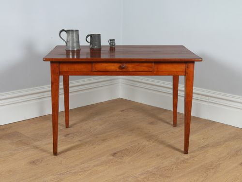 French Cherry Wood Provincial Side / Small Kitchen Cherrywood Refectory Dining Table (Circa 1850)
