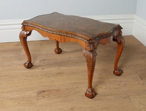 fig 2. Carved Burr Walnut & Glass Rectangular Coffee Table (Circa 1920)